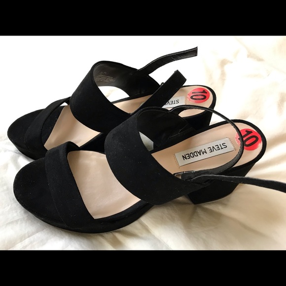 Steve Madden sandal heels, black, size 10 - Picture 5 of 6